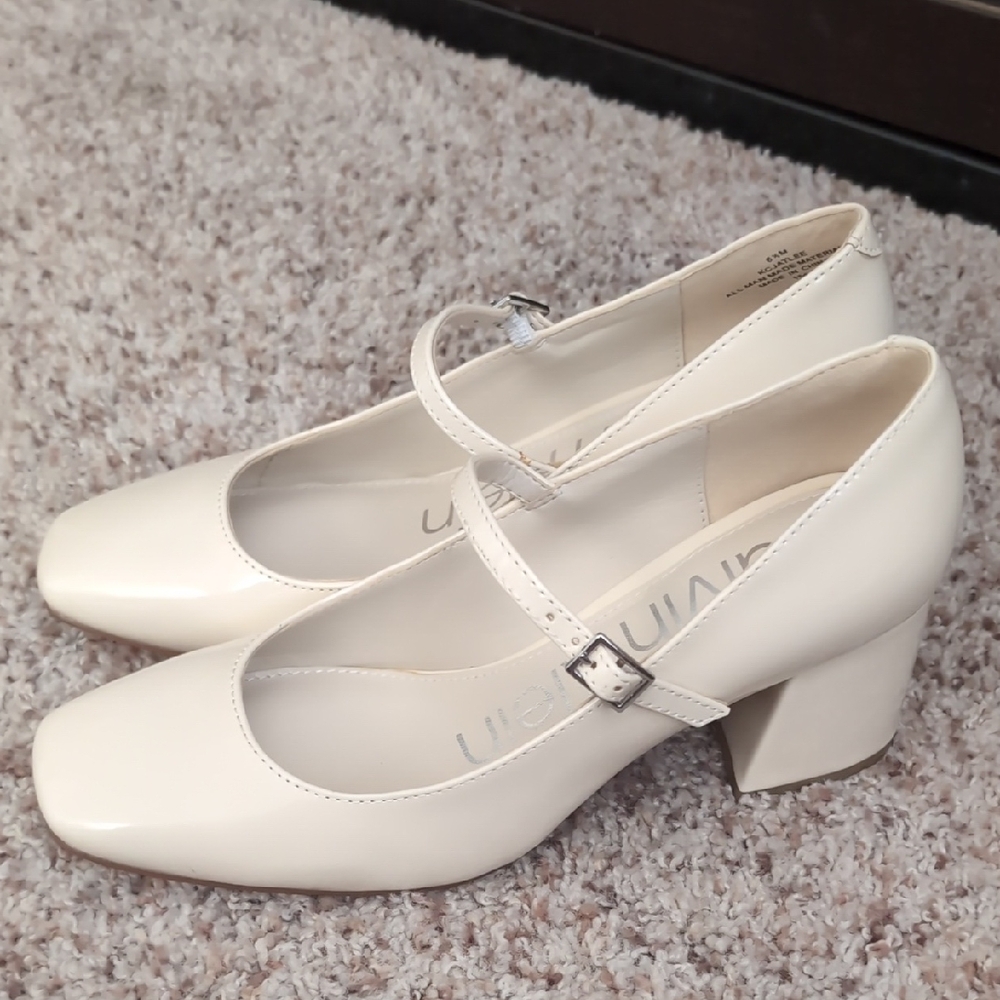 Calvin Klein Cream Block Heel Heels